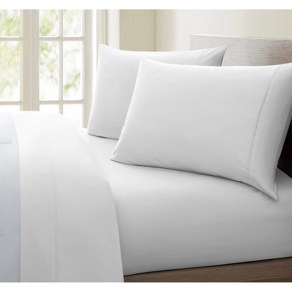 Oxford Collection 600 Thread Count Deep Pocket Egyptian Quality Cotton Solid Sheet Set White Stain Resistant, Fully Elasticized Fitted Sheet King