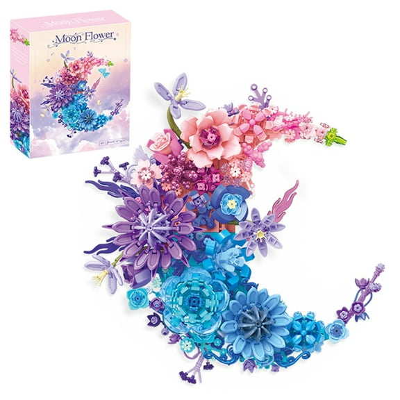 Honchoes Moon Flower Building Set Botanical Collection for Adults Women Compatible with Lego 977Pcs