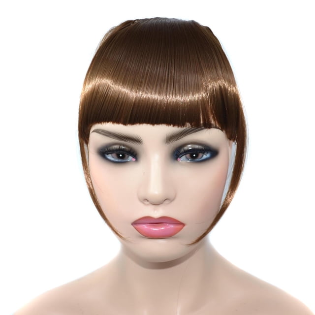 Fiudx Diadema Trenzada, Elegante Flequillo Sintético, Diadema con Clip Seguro, Extensiones Resistentes Al Calórico, Mejora de Peinado Versátil, Accesorio de Moda para Mujer, Ideal para Cualquier Ocas