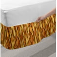 thumbnail image 2 of Yellow Brown Bed Skirt, Abstract Continuous Design of Monochrome Mosaic Inspired Waves, Elastic Bedskirt Dust Ruffle Wrap Around for Bedding Decor, 4 Sizes, Apricot Mustard, by Ambesonne, 2 of 2