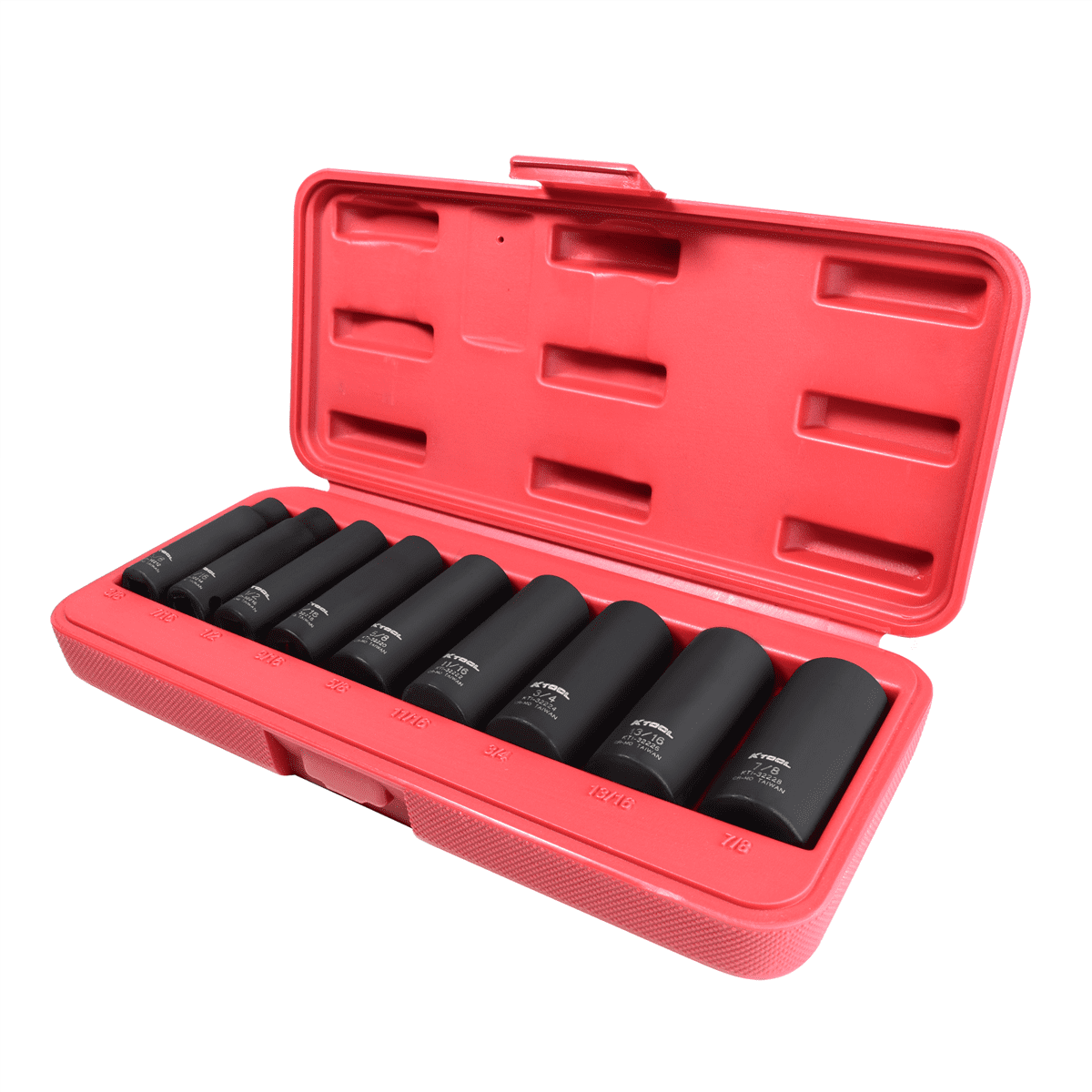 K-Tool 32200 9-pc 3/8" Drive Fractional SAE Deep Impact Socket Set