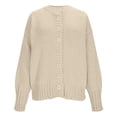 thumbnail image 4 of Womens Cardigan Sweaters Women's Solid Color Long-Sleeved Button-Knit Cardigan Sweater Coat, 4 of 5
