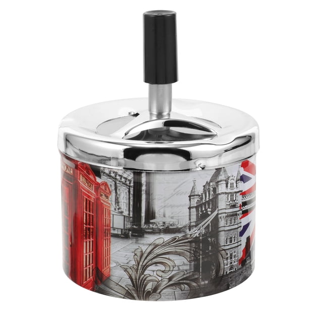 Cenicero de Cigarrillos Cenicero Apagado Automáticamente Cenicero Decorativo de Metal para Escritorio