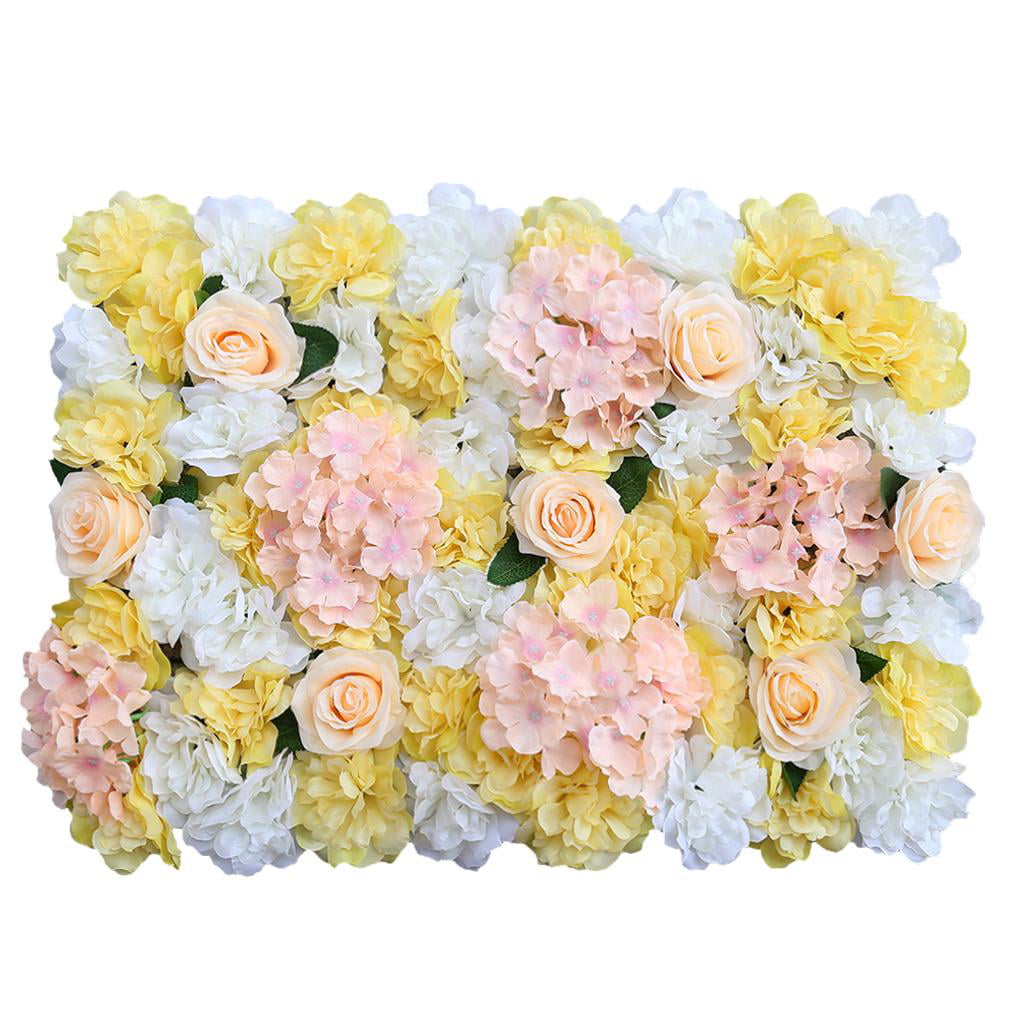 Artificial Flower Wall Panels Wedding Backdrops Main Road Decor Champagne 