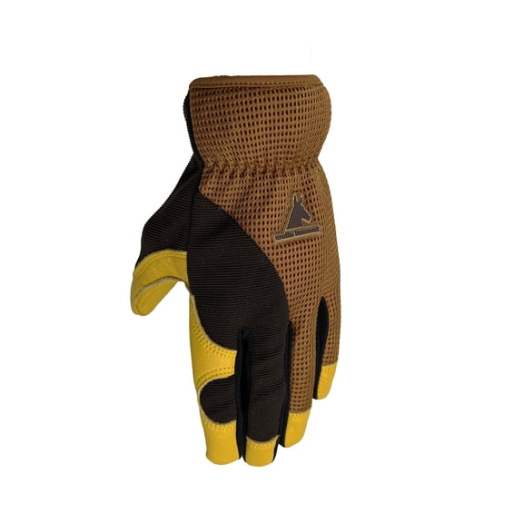 Wells Lamont Hybrid Leather Mens Work Gloves, Brown, Large