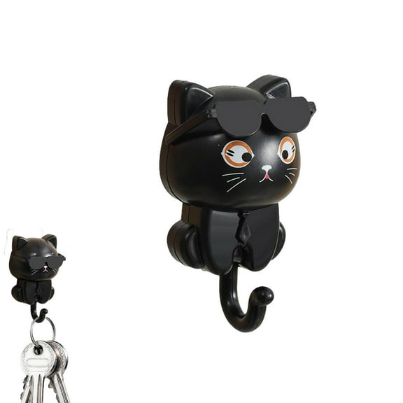 JWshufel Adhesive Wall Hooks for Key Holder Towel Hat Coat with Cute Sunglasses Design Easy No Drill Installation Strong and Long Lasting Multipurpose Decorative Home Organizer Gifts