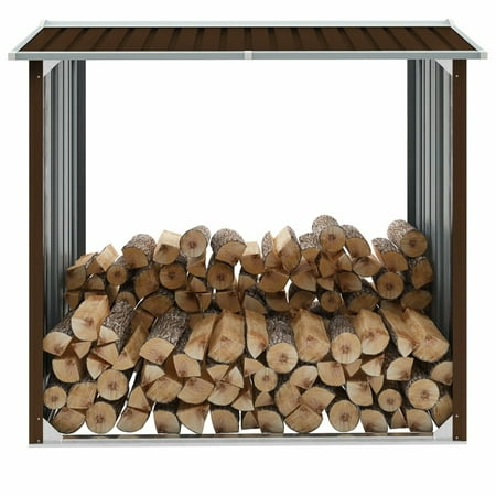 

Dcenta Log Storage Shed Galvanized Steel 67.7 x35.8 x60.6 Brown