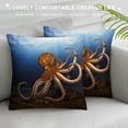 thumbnail image 3 of Creowell Octopus Short Plush Pillow Covers for Couch Sofa Indoor Outdoor, Noble and Elegant Design, 1PC 22x22in, 3 of 5