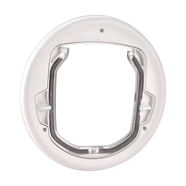Puerta para mascotas, puerta para gatos, sencilla, interior y exterior, única, con cerraduras de 4 vías Blanco