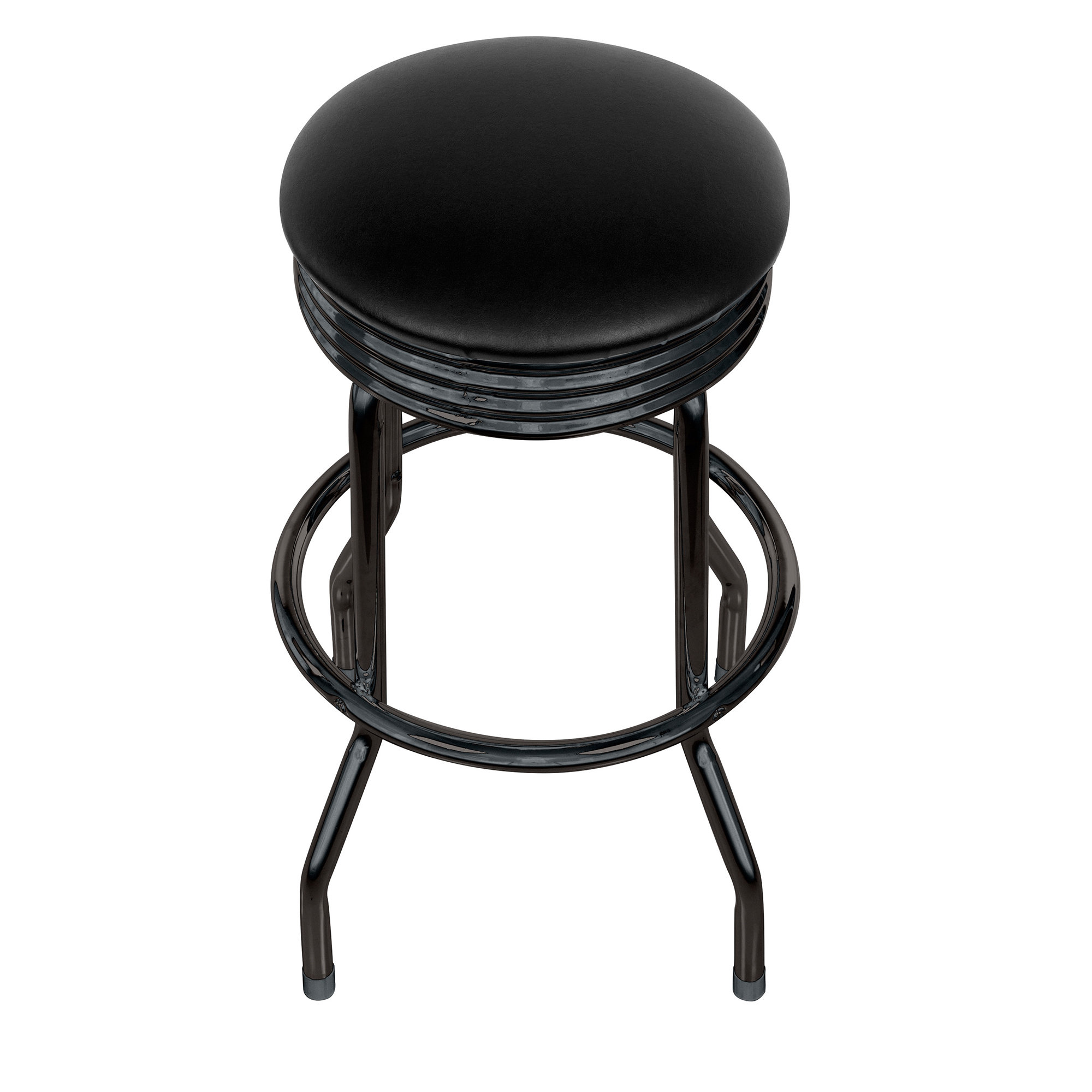 Trademark Global Retro Ribbed Swivel Bar Stool