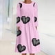 thumbnail image 1 of ICHUANYI Liquidación Mujer Casual Cuello Redondo Manga Larga Abotonado Plegable Vestidos Estampados ICHUANYI WER202308172819, 1 of 5