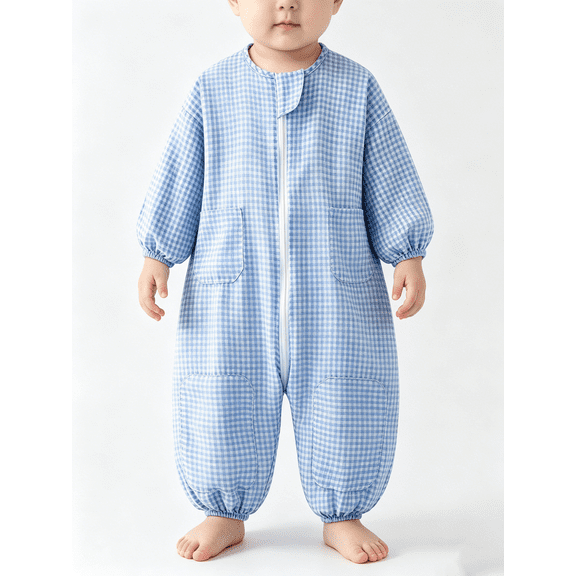 Busydd Long Sleeve Baby Romper 1-4 Years with Front Zipper and Pockets Fashion Comfy Newborn Infant Boy Girl Clothes Onesie 1 Years
