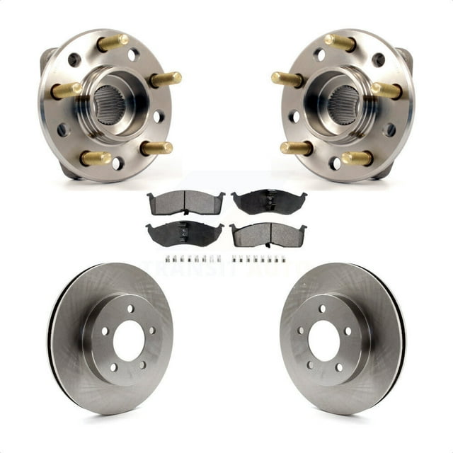 Transit Auto Front Hub Bearing Assembly Disc Brake Rotors and Semi-Metallic Pads Kit for Car Intrepid Dodge Chrysler Concorde LHS Eagle Vision New Yorker KBB-104944