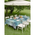 thumbnail image 4 of Outdoor Tablecloth with Umbrella Hole for Patio/Picnic/Party/Camping, Blue Sage Green Boho Waterproof Table Cloth Rectangle Table Cover Washable, Vintage Ethnic Tribe Abstract Art (60"x 120"), 4 of 8