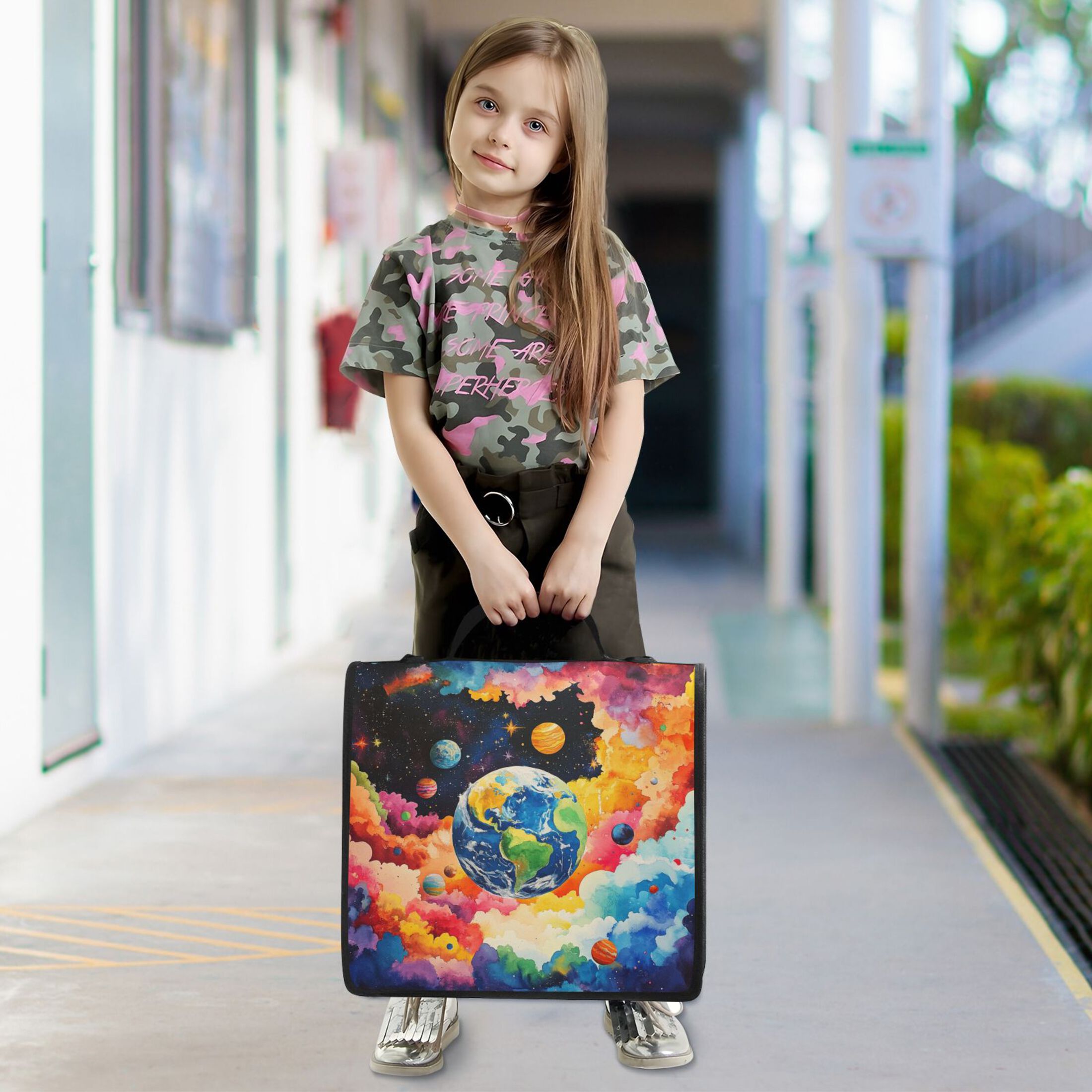 YAZAOO Zipper Binder trapper keeper Documents Organized Design Cosmic Harmony Printed