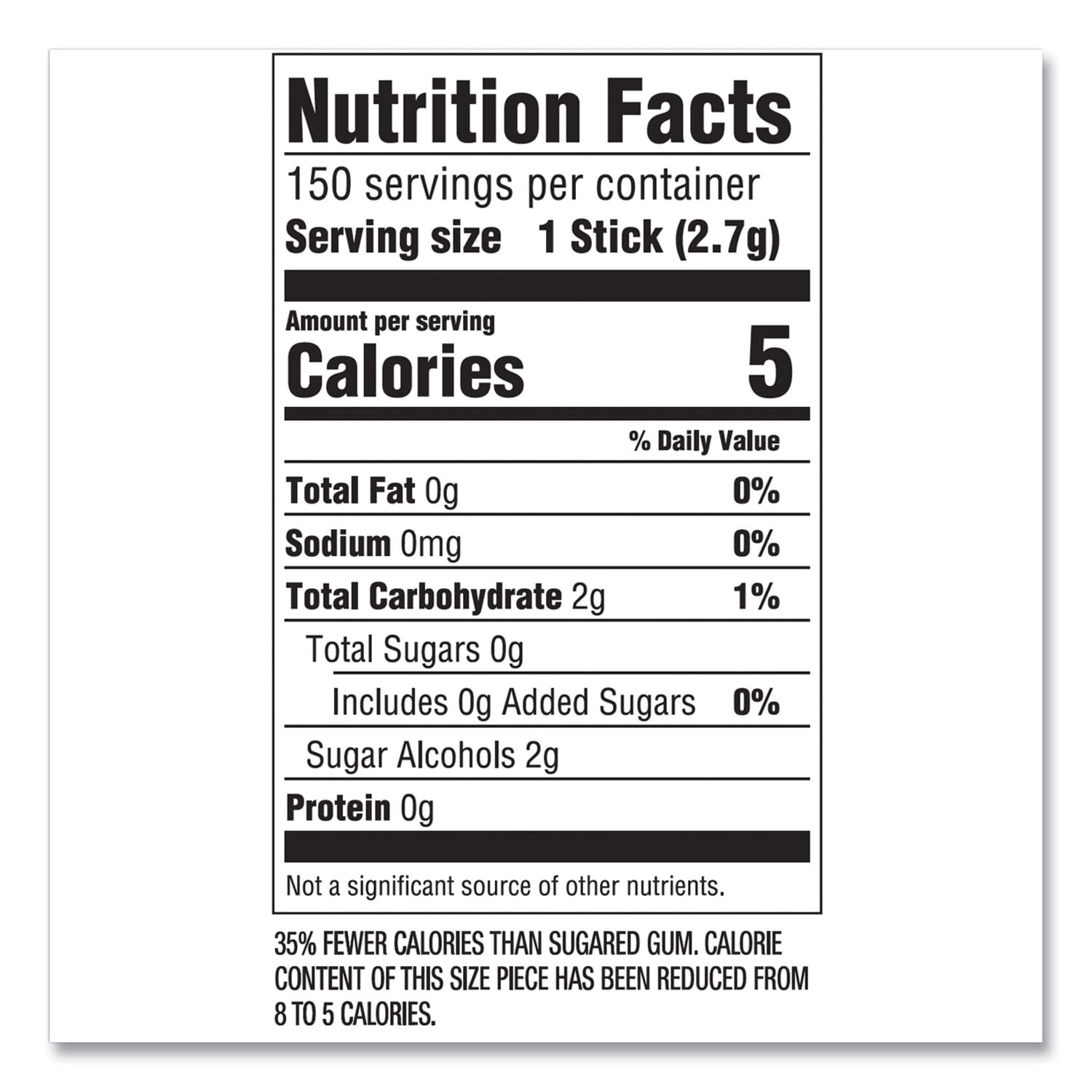 Wrigleys Peppermint Cobalt Sugar Free Chewing Gum Candy - 15 Sticks per Pack - 10 Pack per Box