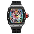 thumbnail image 1 of Modern Design Men Watch Sports Luminous Waterproof Military Automatic Diamond Watch For Man Boys Silicone Strap Tonneau Dial, 1 of 5