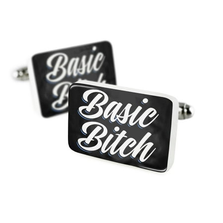 Cufflinks Classic design Basic Bitch Porcelain Ceramic NEONBLOND