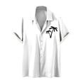 thumbnail image 2 of Mefallenssiah Mode Hommes Confortable Impression Manches Courtes Col Chemise Chemisier, 2 of 4