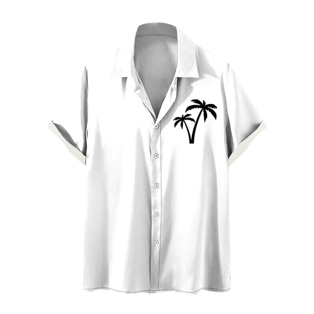 Camisas de Manga Larga para Hombres Blusa Cómoda de Cuello de Impresión, Camisa Casual de Poliéster para Uso Diario, de Fiesta Y de Primavera de Verano