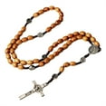 thumbnail image 3 of Milue Classical Crosses Wood Rosary Necklace for Everyday Wear and Christian Event, 3 of 6