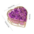 thumbnail image 2 of Soap Flower Rose in Iron Basket (6-Piece) – Realistic Scented Soap Roses for Valentine’s Day Decor, Romantic Gift for Her, Tabletop Ambient Decoration & Wedding Party Favor, 4.13*4.13in, Purple, 2 of 6