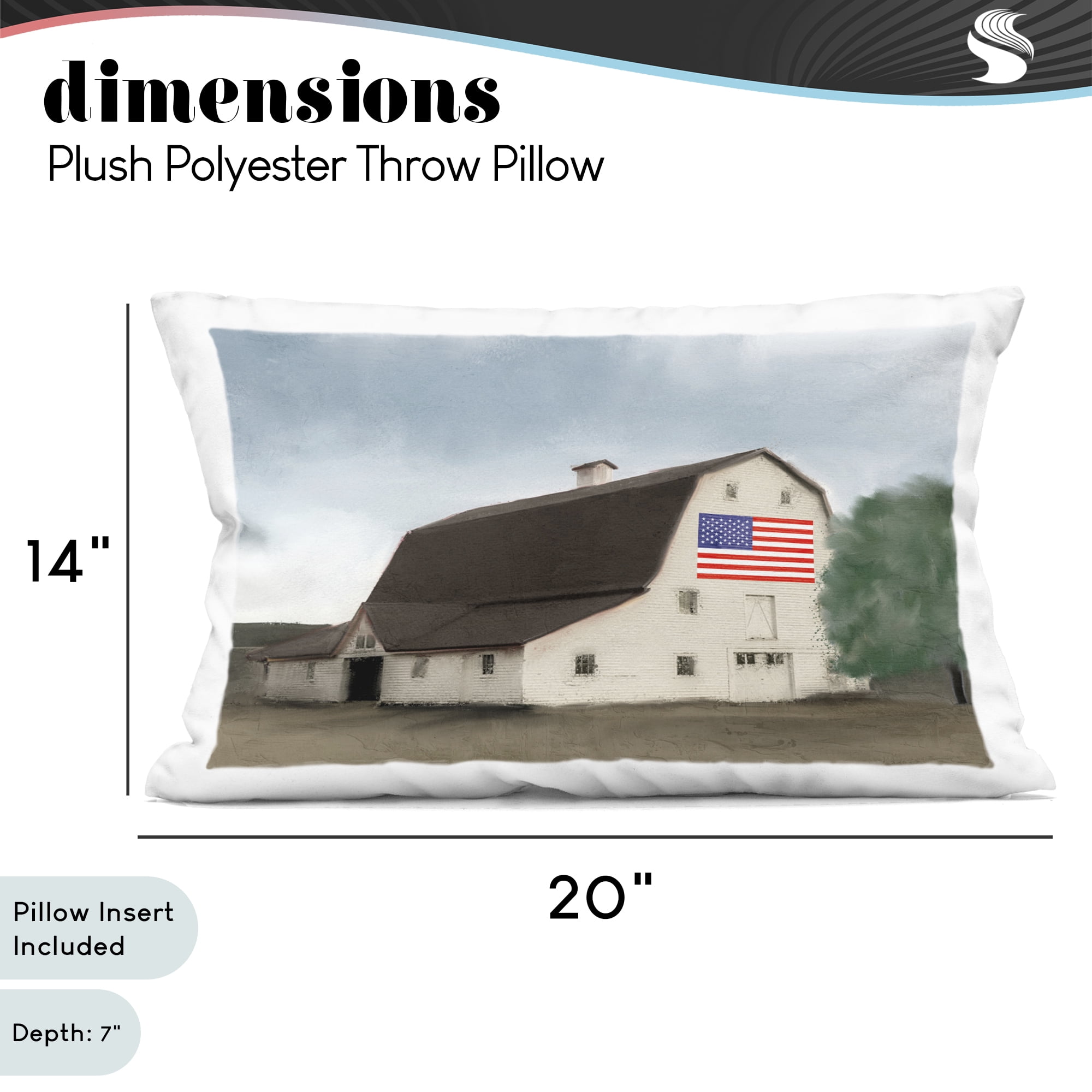 Stupell Industries American Barn Dreams Decorative Printed Throw Pillow, design by Kim Allen