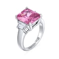 thumbnail image 5 of Bling Jewelry Womens Art Deco Engagement Ring Pink CZ and Baguette Side Stones, 5 of 5