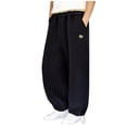 thumbnail image 3 of Avrntaa Boy's Wide Leg Sweatpant Drawstring Hem Workout Pant Spring Baggy Trouser for 1-14Y, 3 of 6