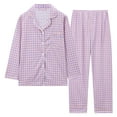 thumbnail image 4 of MuXiKeJi Clothes Cotton Pajamas Sets for Women 2 Piece PJ Set Woven Poplin Ladies Button Down Long Short Sleeve Printed Sleepwear, 4 of 4