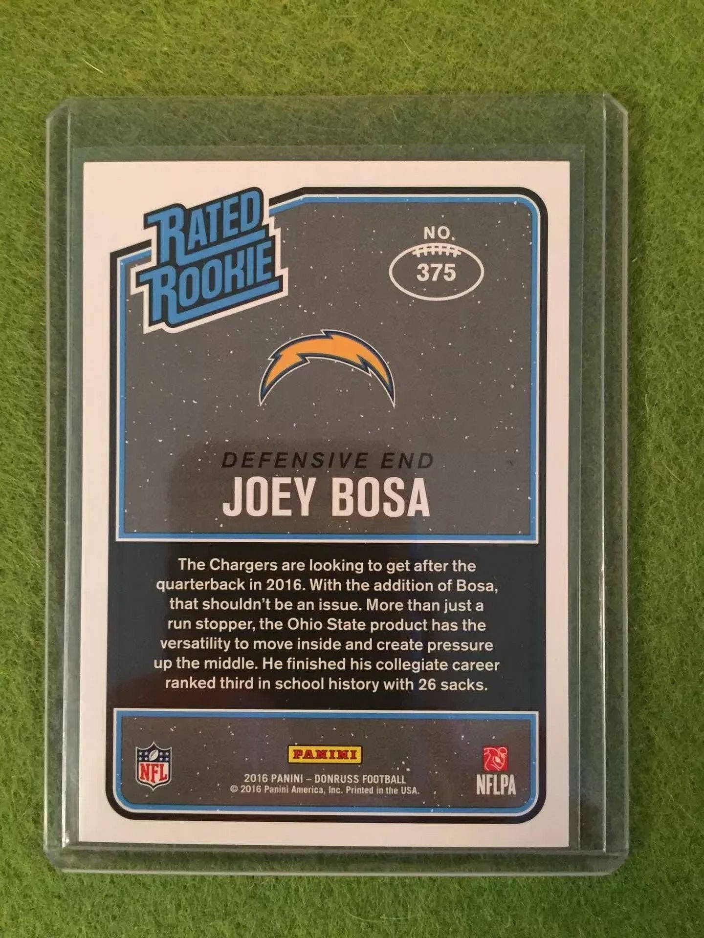 JOEY BOSA ROOKIE FOIL FOOTBALL Card San Diego Chargers NFL RC* 2016 Donruss #375