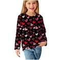 thumbnail image 7 of Edvintorg Girls Long Sleeve Shirts Cute Valentine's Day Heart Printing Pullover Tops Tshirts Crewneck Dressy Casual Blouses Holiday Clothes 3-14 Years, 7 of 7