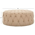 thumbnail image 3 of SAFAVIEH Charlene Modern Glam Solid Tufted Cocktail Ottoman, Beige, 3 of 8