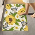 thumbnail image 2 of Dreamtimes Luxury Toilet Rugs U-Shaped 17.3"x13.4", Extra Soft and Absorbent Microfiber Bathroom Rugs, Non-Slip Toilet Bath Mat, Machine Wash Dry, Contour Bath Rugs for Toilet Base-Butterfly Sunflower, 2 of 4
