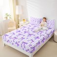 thumbnail image 2 of Manfei Cartoon Princess Bow Fitted Sheet Queen,Purple Coquette Bowknot Bedding,3 Pieces,1 Fitted Sheet and 2 Pillowcases, 2 of 6