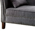 thumbnail image 2 of Contemporary Gray Linen Like Fabric Chaise, 2 of 4