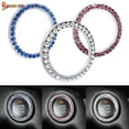 thumbnail image 1 of Spencer Crystal Car Bling Ring Emblem Sticker, 3Pcs Auto Engine Start Stop Push Button Decorative Decal Vehicle Interior Rings for Women "Pink", 1 of 7