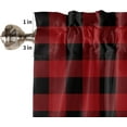 thumbnail image 5 of Red and Black Buffalo Check Curtain Valance for Windows/Living Room/Kitchen/Bathroom/Farmhouse, Farm Red Lattice Short Rod Pocket Tier Curtain Plaid Window Curtain Treatment, 1 Panel 54x18, 5 of 5