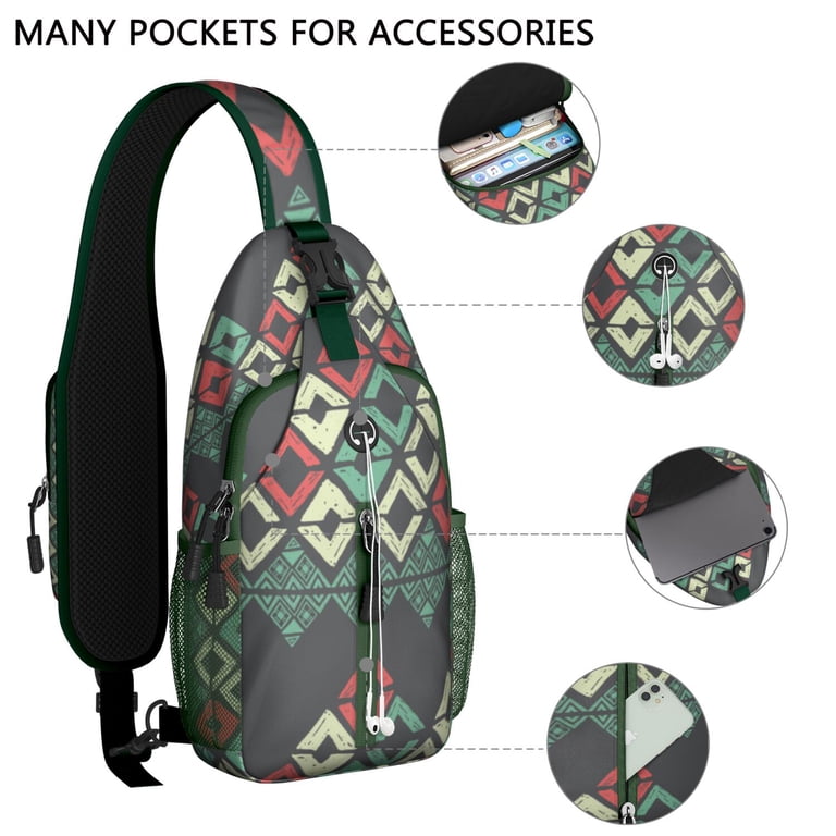 Artistic Tie-Dye Backpack Shoulder Crossbody Bag Boho Tie Dye Sling Bag - Rainbow Watercolor Print Crossbody  main image 4