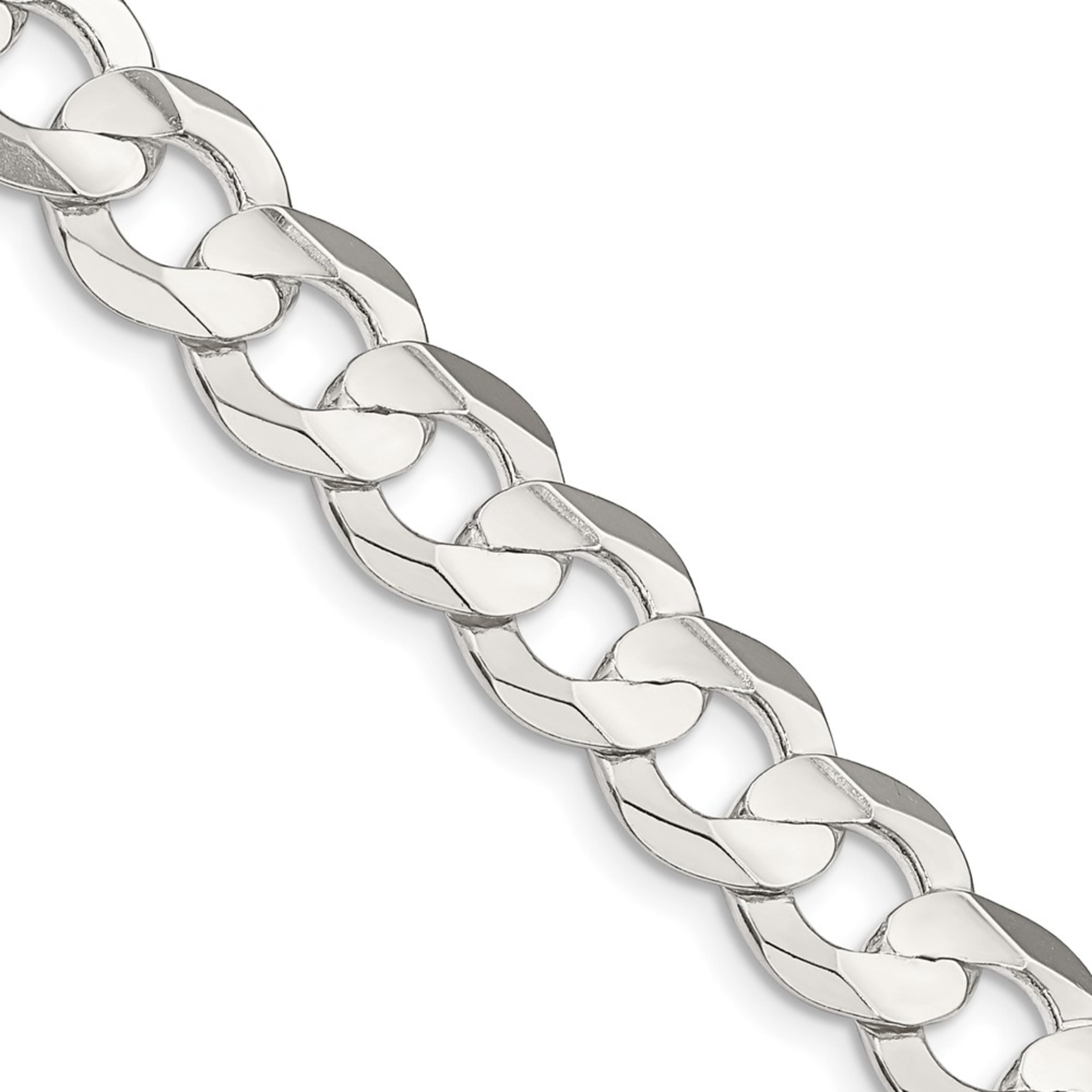 25mm Heavy Curb Silver Necklace Chain