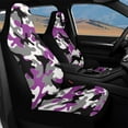 thumbnail image 4 of Binienty Purple and Grey Camo Front Auto Seat Covers 2 Pack Waterproof Thin Car Bucket Seat Covers Easy to Install Anti-Slip Vehicle Interior Seats Protectors for Cars SUV Truck Van, 4 of 8