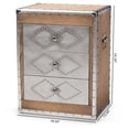 thumbnail image 6 of Baxton Studio Audric French Industrial Brown Wood and Silver Metal 3-Drawer Accent Storage Cabinet, 6 of 8