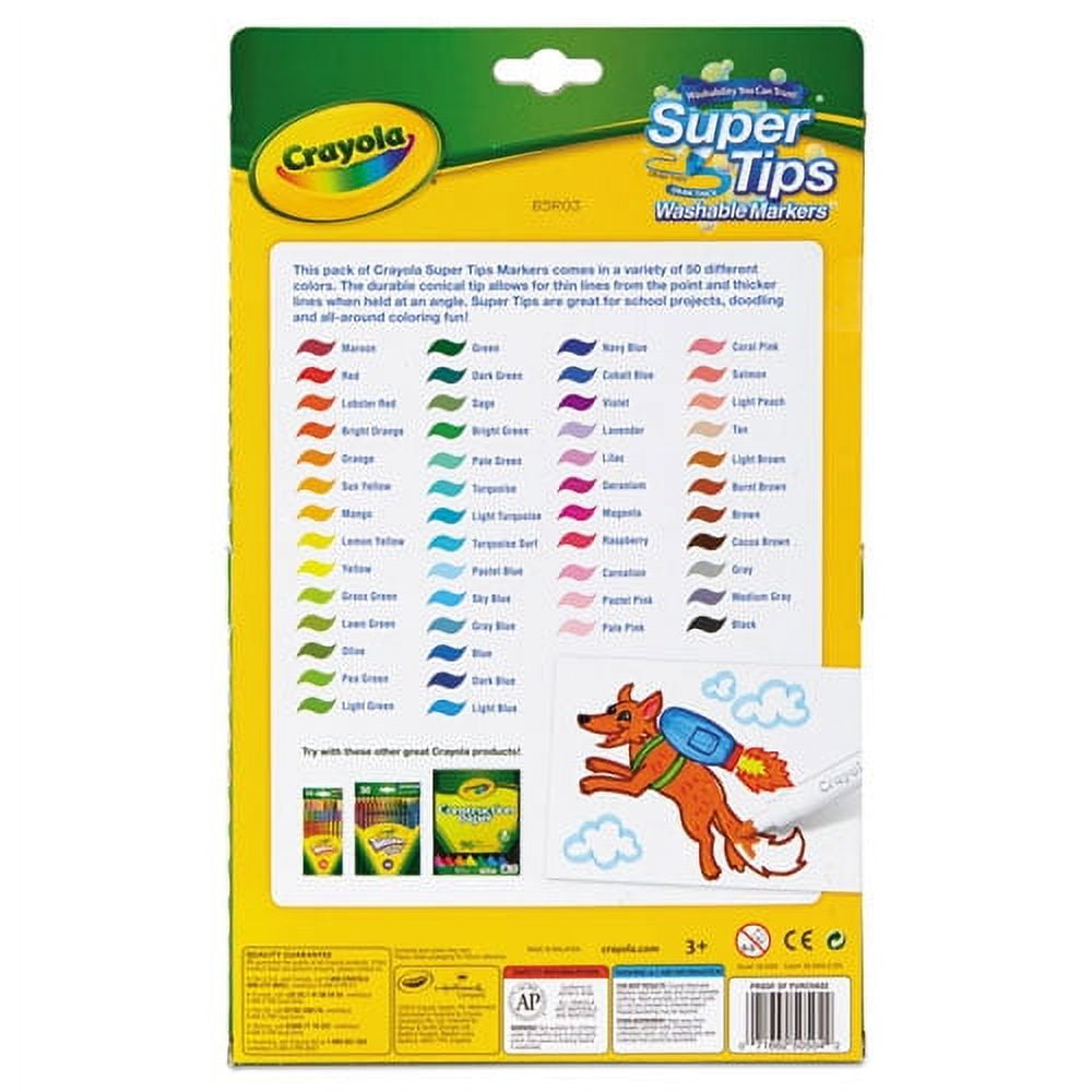 Washable Super Tips Markers, Fine/broad Bullet Tips, Assorted Colors, 50/set | Bundle of 2 Sets