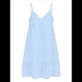thumbnail image 3 of Vestido de Verano para Mujer 2025, Sin Mangas, con Tirantes Finos y Cuello en V, Informal, Estilo Swing. Azul L, 3 of 8