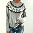 thumbnail image 2 of Fair Isle Sweater Women Pullover Sweaters for Women Oversized Sweaters for Women Crew Neck Sweatshirts Women Fall Sweaters Cute Sweaters Lightweight Sweaters for Women Funky Sweater Cute Sweaters, 2 of 4