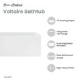 thumbnail image 3 of Voltaire 48" x 30" Right-Hand Drain Alcove Integrated Armrest Bathtub with Apron, 3 of 10