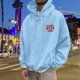 thumbnail image 3 of MHFRRA Sudadera con Capucha Estampada para Uso Diario Sudadera Informal para Mayor Comodidad y Estilo En Actividades Deportivas y de Ocio Azul claro, 3 of 5
