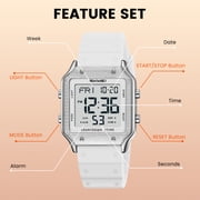 SKMEI Watches for Women Outdoor Sport Digital Watch Waterproof Chronograph Womens Wristwatch with Alarm/Back Light/Dual Time