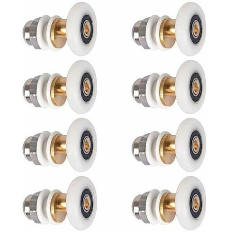 8x rodillo rueda rueda corredera puerta de ducha baño 19mm parte superior inferior