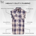 thumbnail image 4 of BIKER WEAR USA Plaid Flannel Casual Shirt– 100% Cotton Sleeveless Shirts for Men, 4 of 7